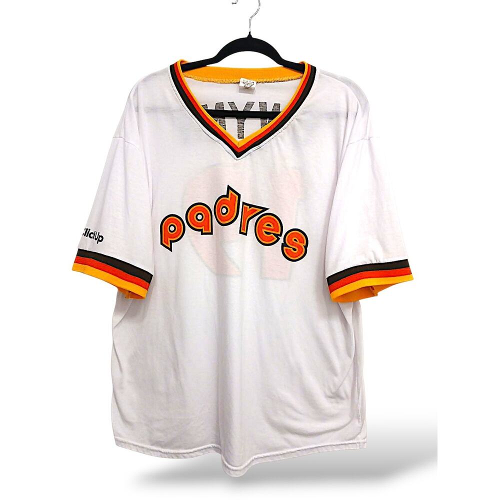 Padres‎ San Diego Baseball Tony Gwynn #19 Jersey T-Shirt Men Sz XL White Orange